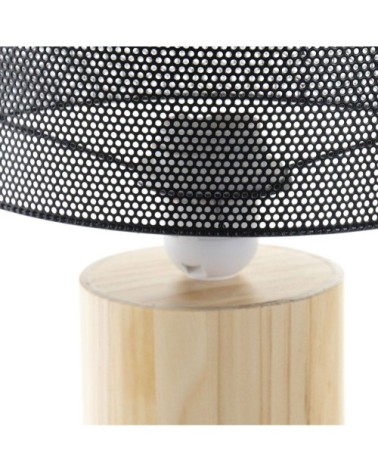 Lampe rétro en bois et métal 34 cm