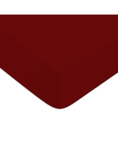 Drap housse en coton 57 fils un terracotta 140x200cm