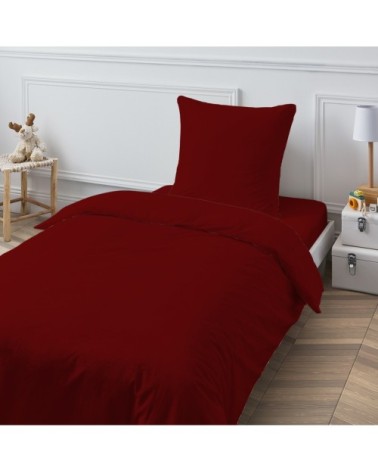 Drap housse en coton 57 fils un terracotta 140x200cm