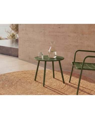 Table basse de jardin acier kaki