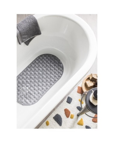 Tapis de douche anti-dérapant gris 69x38cm
