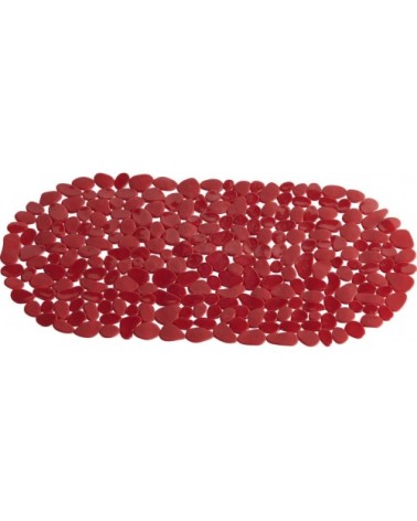 Tapis de douche anti-dérapant rouge 70x35cm