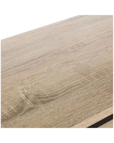 Étagère basse métal noir et bois H76cm