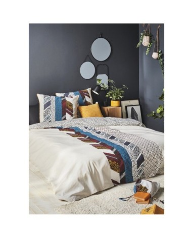 Parure de lit réversible coton 57 fils blanc 140x200cm