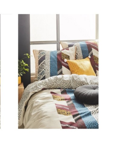 Parure de lit réversible coton 57 fils blanc 140x200cm