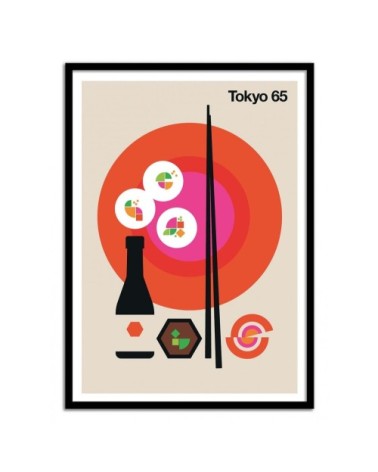 Affiche d'art avec Cadre bois noir - 50 x 70 cm