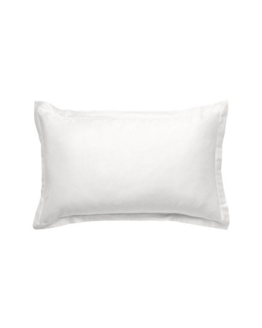 Taie d'oreiller en coton 57 fils unie blanc 50x70cm