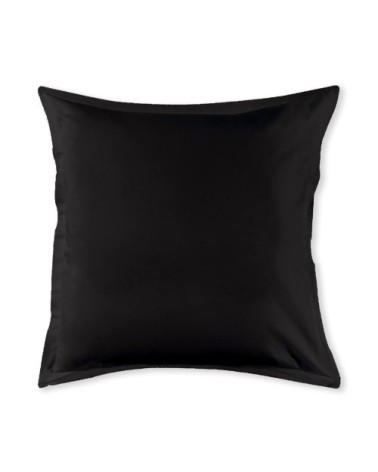 Taie d'oreiller en coton 57 fils unie noir 64x64cm