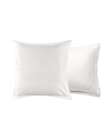 Taie d'oreiller en coton 57 fils unie blanc 64x64cm