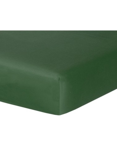 Drap housse satin de coton vert sauge 160x200x30