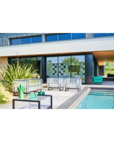 Salon de jardin design et table basse Passepoil blanc