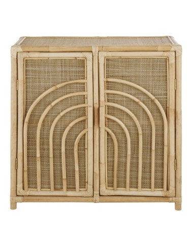 Cabinet de rangement 2 portes cannage en rotin