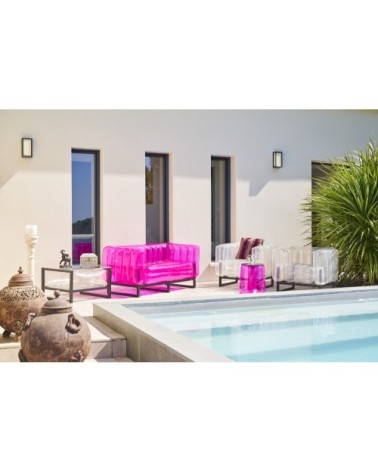 Salon de jardin design 1 canapé, 2 fauteuils et table basse