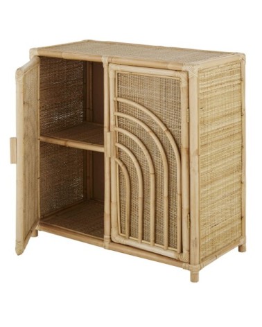 Cabinet de rangement 2 portes cannage en rotin