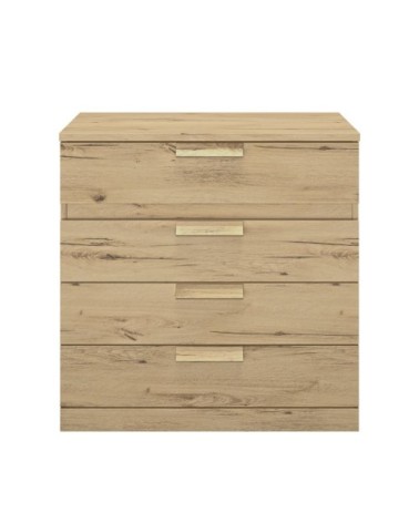 Commode 4 tiroirs H81cm - Marron clair
