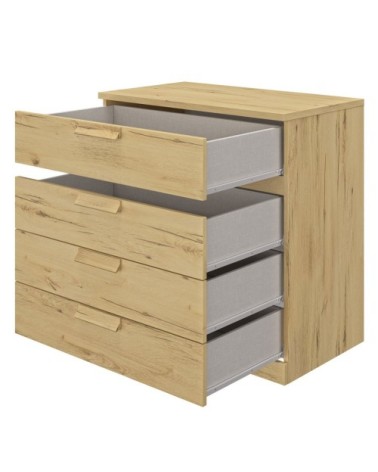 Commode 4 tiroirs H81cm - Marron clair