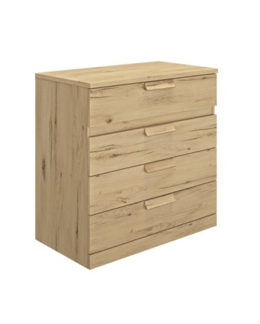 Commode 4 tiroirs H81cm - Marron clair