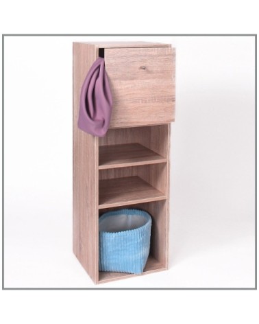 Meuble 3 cases avec fond 32 x 30 x 94 cm - Marron