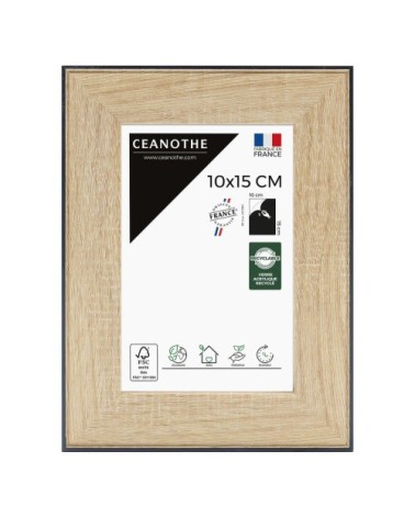 Cadre photo bois noir 10x15 cm résine recyclée