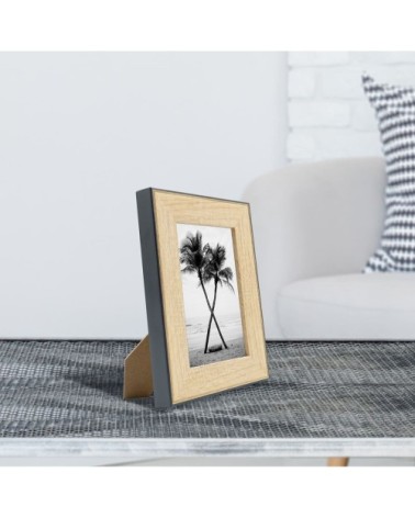 Cadre photo bois noir 10x15 cm résine recyclée