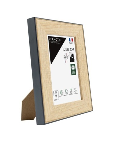 Cadre photo bois noir 10x15 cm résine recyclée