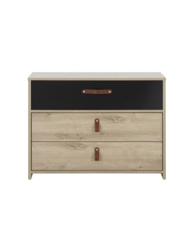 Commode 3 tiroirs style industriel - Marron