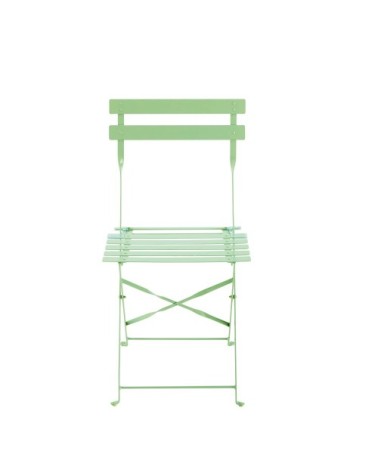 Chaises pliantes de jardin en acier vert d'eau (x2)