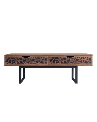 Table basse avec 2 tiroirs L120cm - Marron