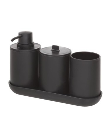 Lot de 4 accessoires de lavabo - Noir