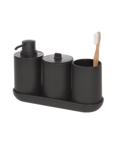 Lot de 4 accessoires de lavabo - Noir