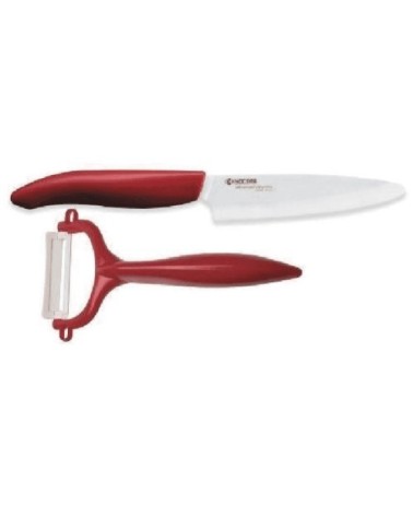 Coffret fruits et légumes éplucheur et couteau Santoku 14cm