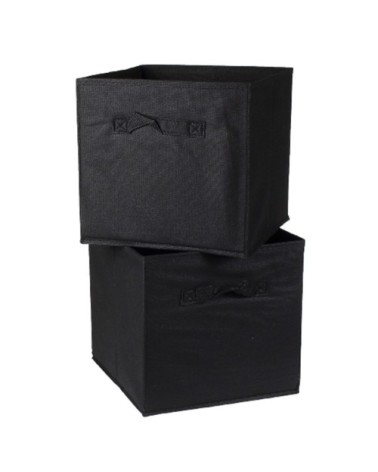 Cube de rangement intissé 28x28cm - Lot de 2 - Noir