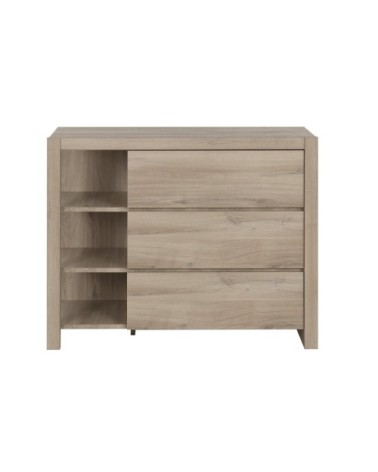 Commode 3 tiroirs avec étagères - Marron