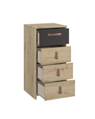 Chiffonnier 4 tiroirs style industriel - Marron