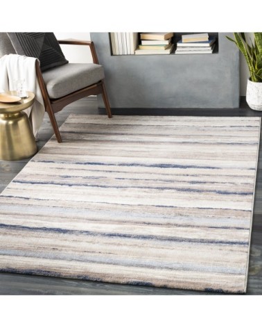 Tapis Scandinave Hygge - Blanc Cassé, Gris et Bleu - 160x215cm