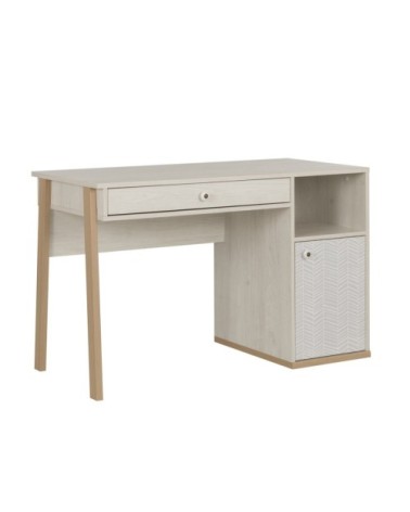 Bureau avec 1 niche, 1 porte et 1 tiroir - Blanc