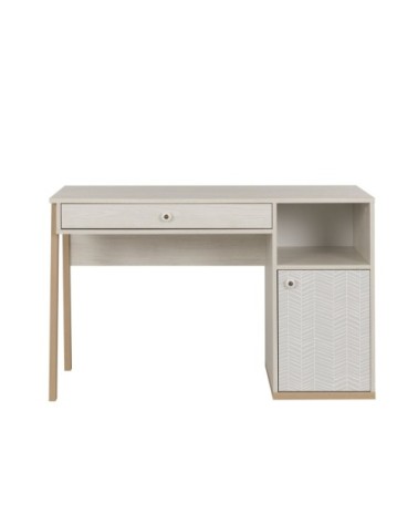 Bureau avec 1 niche, 1 porte et 1 tiroir - Blanc