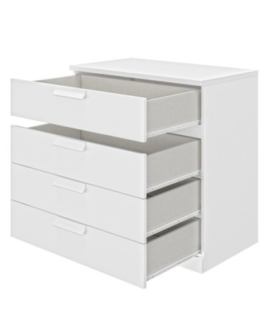 Commode 4 tiroirs H81cm - Blanc