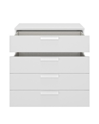Commode 4 tiroirs H81cm - Blanc