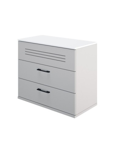 Commode 3 tiroirs blanche Enfant - 85 x H73 cm