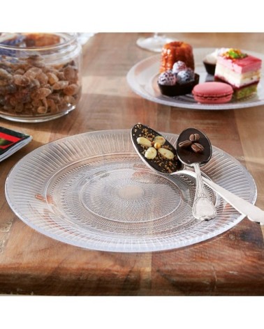 Assiette plate en verre trempé extra résistant D25cm