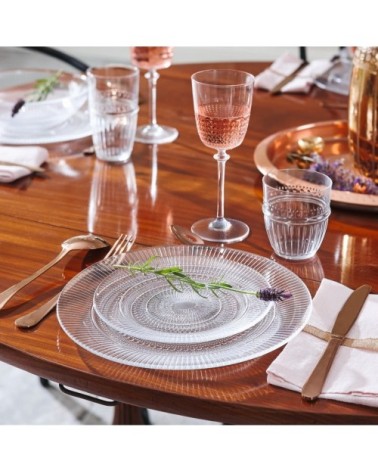 Assiette plate en verre trempé extra résistant D25cm