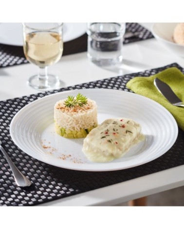 Assiette plate en verre opale extra résistant D25cm