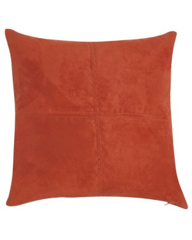 Coussin effet suédine terracotta 40 x 40