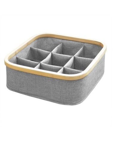 Panier cadre bambou 9 compartiments - Gris