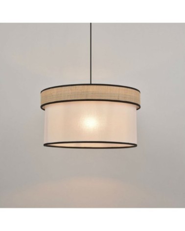 Suspension cylindrique coton/raphia D38cm