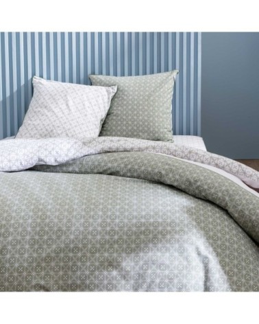 Parure de lit imprimée en coton Kaki 240x220+2x65x65cm