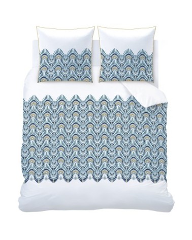 Parure de lit imprimée en coton Blanc 260x240+2x65x65cm