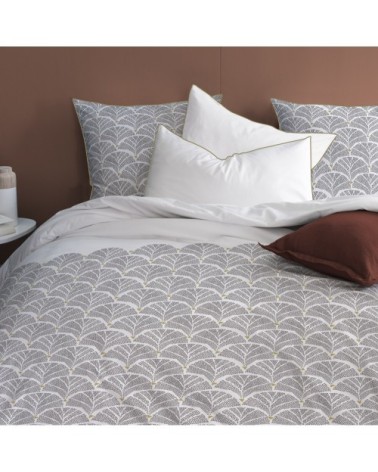 Parure de lit imprimée en coton Blanc 260x240+2x65x65cm