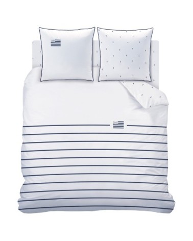 Parure de lit imprimée en coton Blanc 140x200+63x63cm